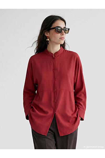 LC Waikiki Rmz Gi̇yi̇m Farkiyla Hakim Roba Collar Loose Fit Women's Shirt Tunic