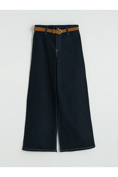 LC Waikiki Γυναικείο τζιν παντελόνι με φαρδύ πόδι Vizyon New Season με ζώνη σ...