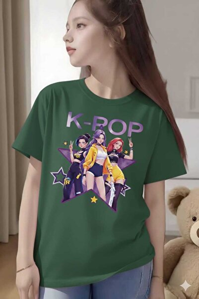New Shine K-Pop Printed Green Kids T-Shirt