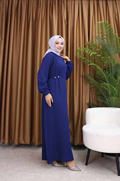 RAŞEL DESİGN VELUNA SAKS MAVİ ELBİSE