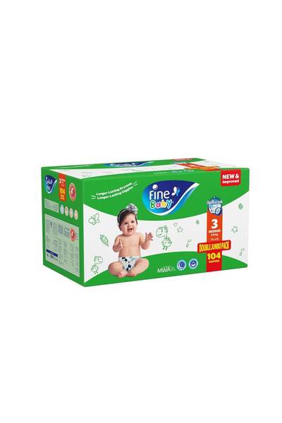 Fine Baby Diapers for Children Size 3 (2×52)