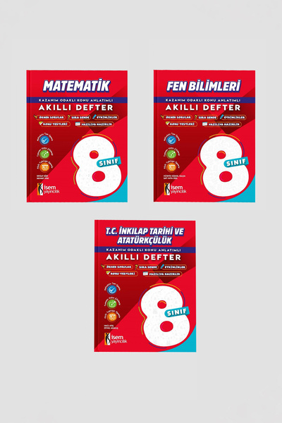 İsem Yayıncılık 8. Sınıf Matematik Fen ve İnkılap Akıllı Defter Seti (2026 BA...