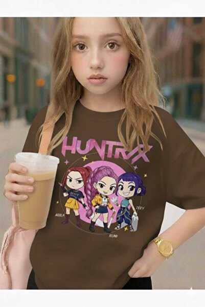 New Shine Huntrax Printed Brown Kids T-Shirt