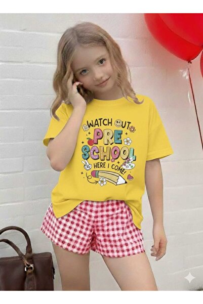 New Shine School Printed Yellow Kids T-Shirt