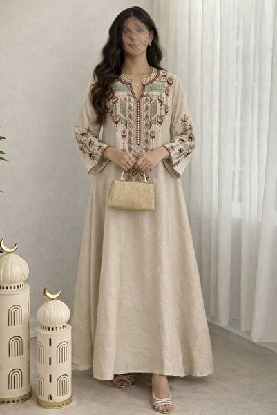 TOP BERLANTY Flared jalabiyas with luxurious traditional embroidery