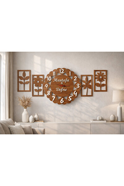 yucisaatleri Salon duvar saati 40 cm çok şık kalp temalı kişiye özel no 10011