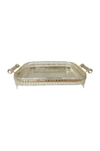 AZOZ MERCHLY Rectangular silver iron tray, 40x33 cm