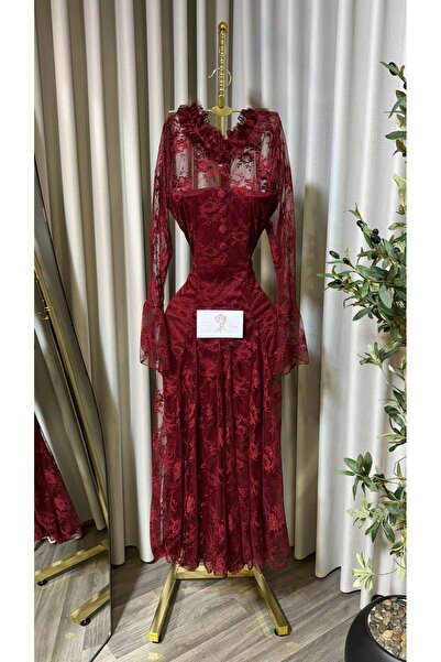 GORI FASHION #Elegant lace midi dress