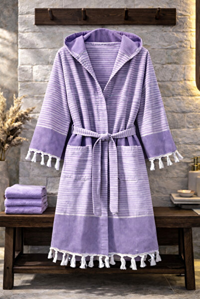 Hig Store 100% Cotton Woven Hooded Unisex Pique Bathrobe with Pockets Ultra S...