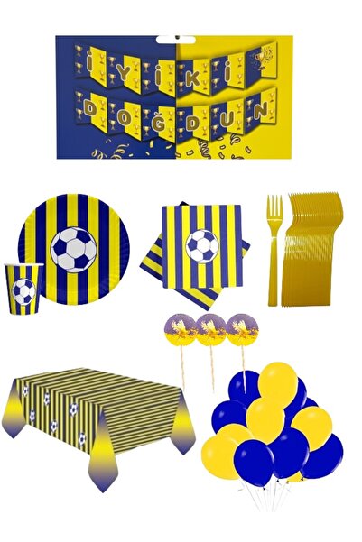 CAVAŞ sun hat SARI LACİVERT pentru fani, set de 8 piese pentru 8 persoane, pe...