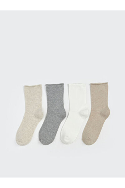 LC Waikiki Rmz Gi̇yi̇m Farkiyla Women's Flat Socks 5-Pack