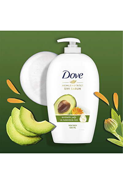 Dove Sıvı Sabun Avokado Yağı Kalendula Özlü Nemlendiricili 450 ml 3 ADET