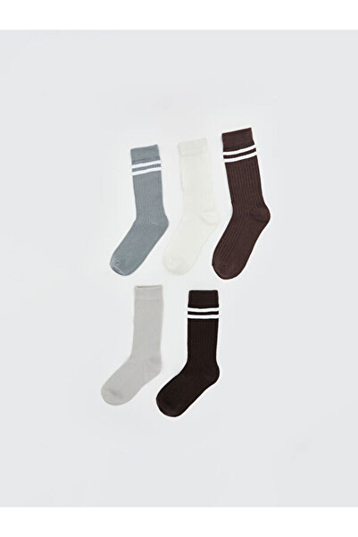 LC Waikiki Rmz Gi̇yi̇m Farkiyla Striped Women's Socks 5-Pack