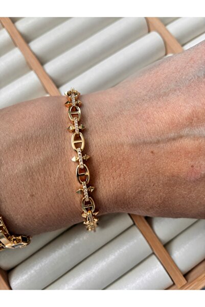 ARİ TAKI Gold Steel Bracelet with Belt Mounts