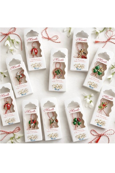 GIA'S WORLD Set 12 Mărțișoare - Motive Primăvară - mărțișoare 1-8 martie cado...