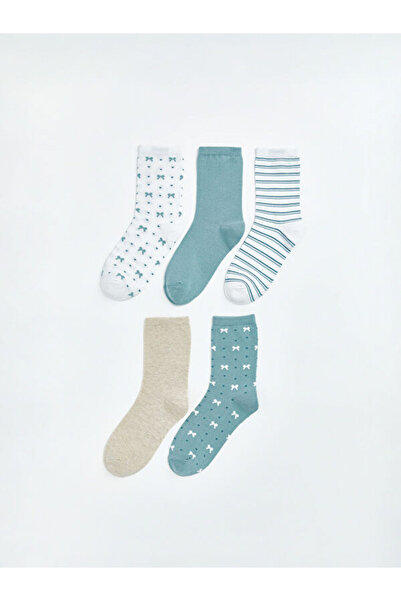LC Waikiki Rmz Gi̇yi̇m Farkiyla Embroidered Women's Socks 5-Pack