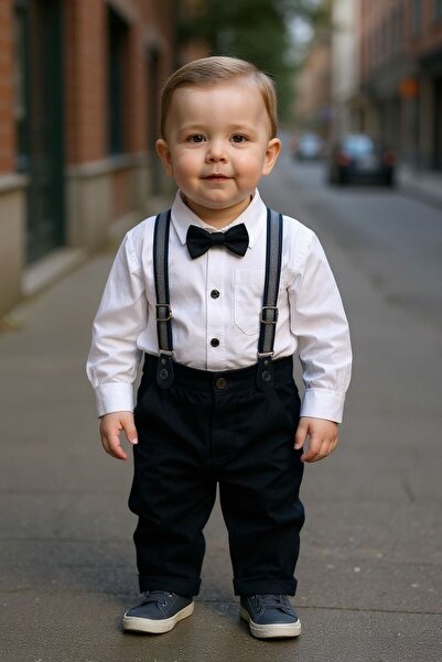 Necix's Bebe Slopet Strap Bow Tie Shirt and Pants Set