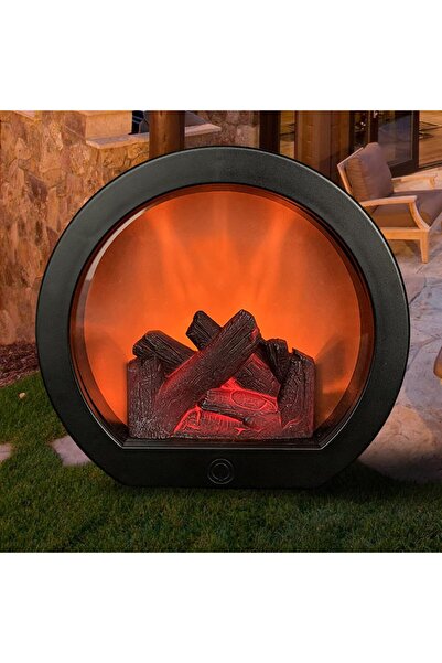 OEM Felinar LED tip șemineu, flacără falsă, lampă cu lemn, 3 baterii AA