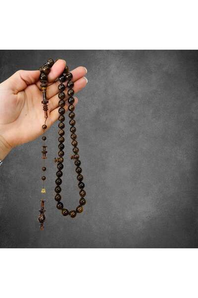 alomran orientals Sandalwood rosary in a burnt brown color