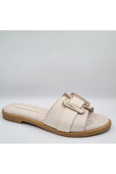 Mammamia D26YT-1430 Krema Renk Hakiki Deri Anatomik Taban Kadın Günlük Trendy...