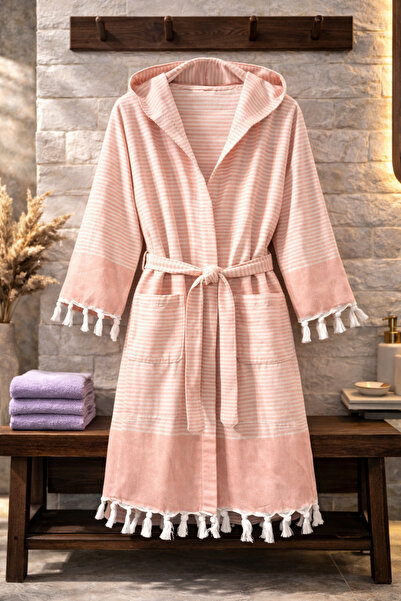 Hig Store 100% Cotton Woven Hooded Unisex Pique Bathrobe with Pockets Ultra S...