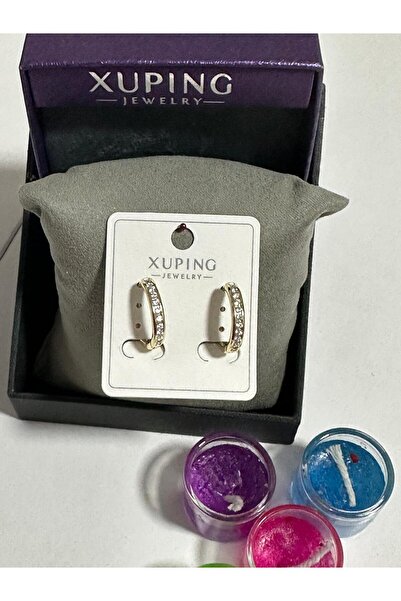 XUPING JEWELRY Studded Steel Hoop Earring