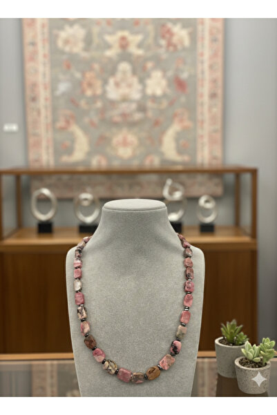 Zihintaşı Atölyesi Rodonite Natural Stone Handmade Necklace