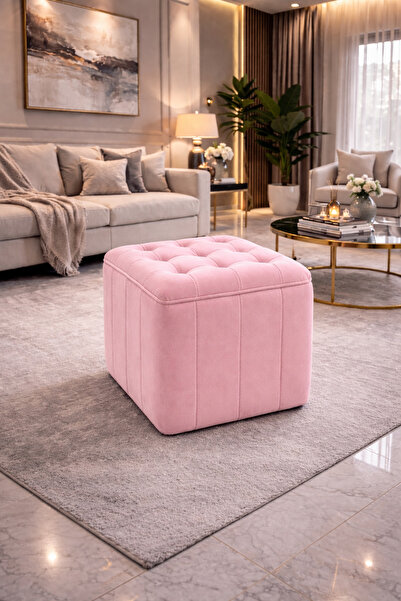 Tasarım Kapitoneli dilimli “Modern Kare Puf | Ayak Dinlendirme Taburesi | Dek...