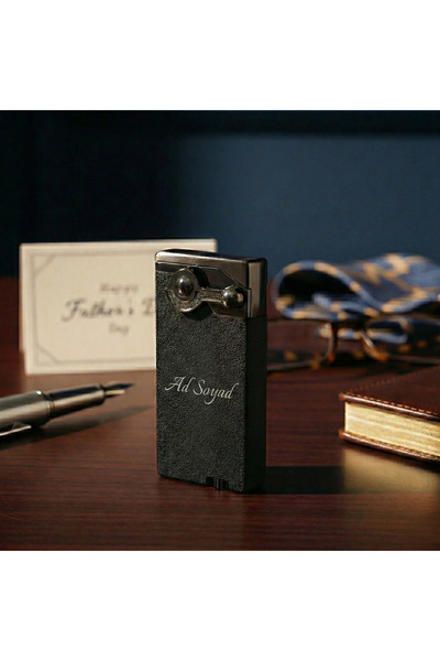 hediyeart Kişiye Özel İsim Yazılı Premium Pürmüz Çakmak - Lüks Erkek Hediyesi