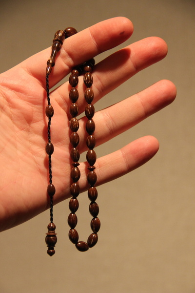 Mucemi Tassel System 7*11 Mm. Almond Cut Brown Full Grain Kuka Prayer Beads i...