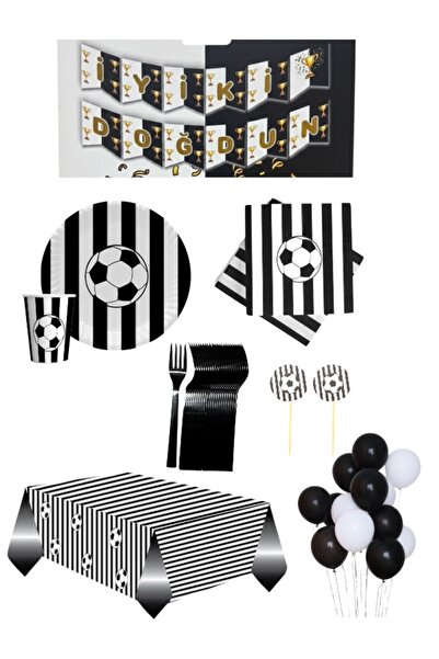 CAVAŞ sun hat BLACK AND WHITE set za navijače od 8 osoba sa 8 tema za rođenda...