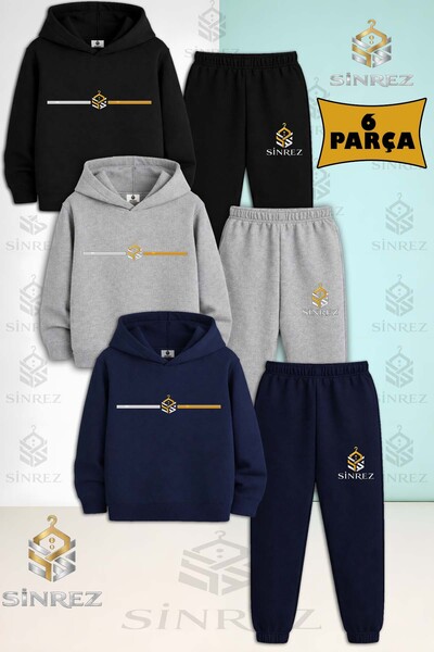 SİNREZ Set de 3 piese pentru copii, unisex, cu LOGO YAN TEK CIZGI, set de tre...
