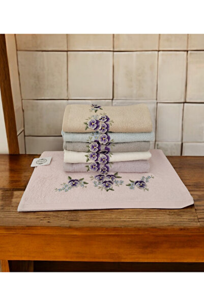 Arliva Home Bamboo Violet 3D Embroidered 70% Bamboo 30% Cotton 6-Piece 50X90 ...