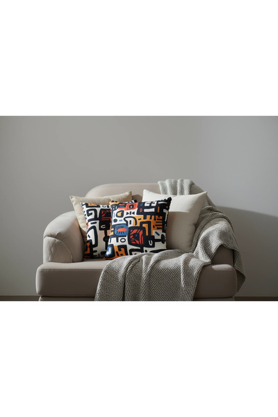 NDC HOME وسادة زخرفية ملونة بنمط تجريدي – تصميم هندسي حديث 45 × 45 سم