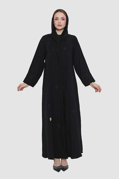 mothhela Stylish wrap abaya in black