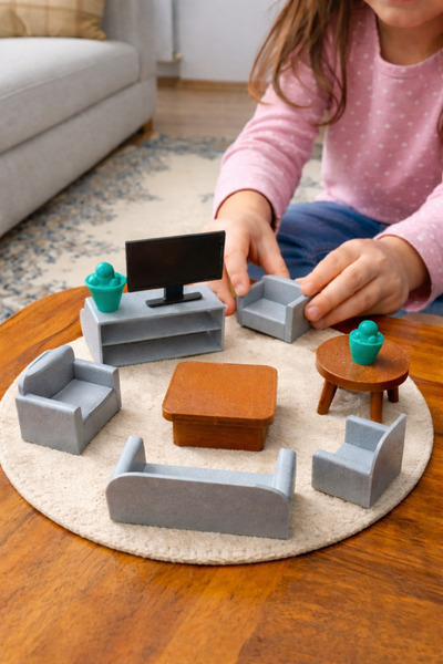 Polat Çocuklar İçin Mini Boy Oturma Odası Seti Oyuncağı