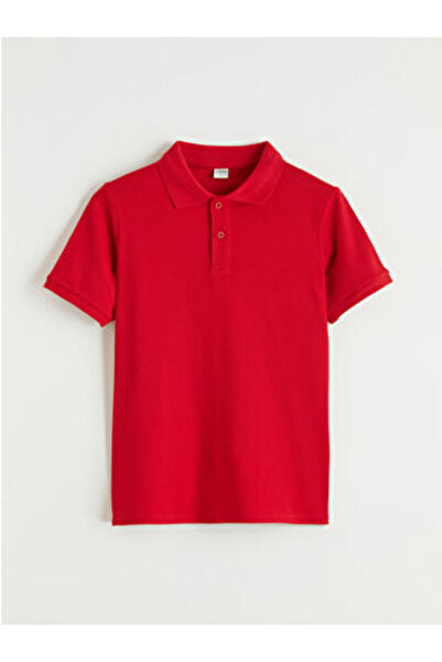 LC Waikiki Red Polo Collar Boys' T-Shirt