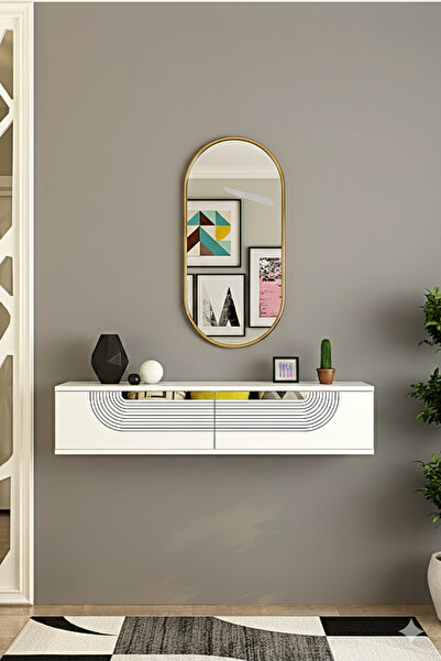 YUMEDİ DESİGN DA1202BS - DÜNYA DRESUAR , RAF 120CM BEYAZ-SİLVER