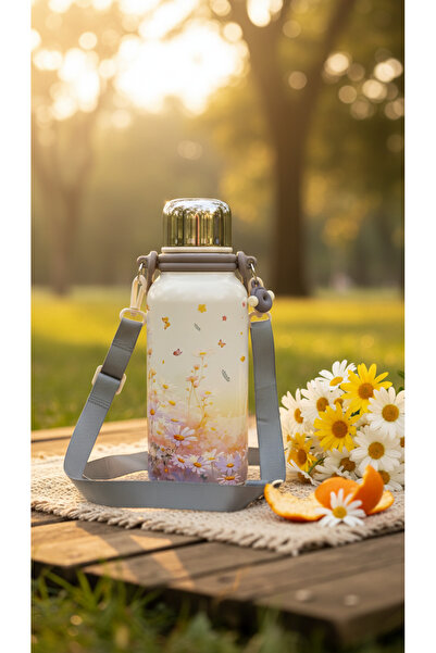 Generic A portable Thermal water bottle mug with a stylish botanical design, ...