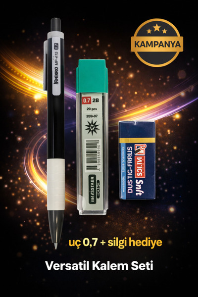 W-Design 1 قلم متعدد الاستخدامات 0.7 + 1 رأس قلم 0.7 + 1 ممحاة، مجموعة من 3 قطع