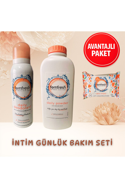 Femfresh İntim Bölge Mega Bakım Seti - Islak Mendil & Deodorant & Pudra