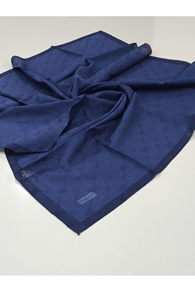 PİRAMİT MONOGRAM JAKARLI EŞARP ÇERVEVELİ KOT MAVİ LACİVERT