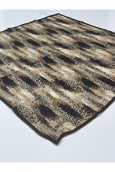 PİRAMİT GLAMOURIA NEVA EŞARP LEOPAR DESEN 1 KAHVE KREM
