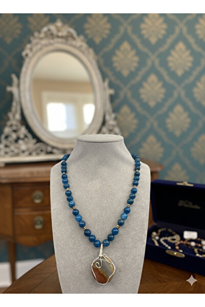 Zihintaşı Atölyesi Apatite Natural Stone 8mm Handmade Necklace