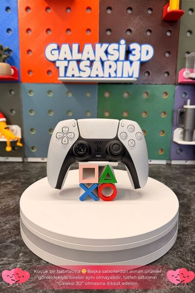 Galaksi 3D PlayStation DualSense Standı & PS5 İkonları Dekoratif Tasarım