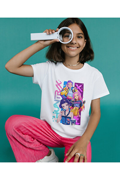 ALPŞAN TİCARET Huntrix Anime T-Shirt - Rumi Mira Zoey Character Girls' White ...
