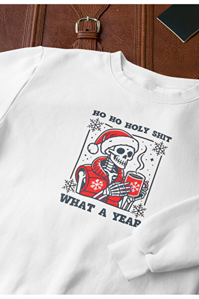 MAGORS Ho Ho  Printed Cotton Long Sleeved Crewneck Retro Oversize Women's and...