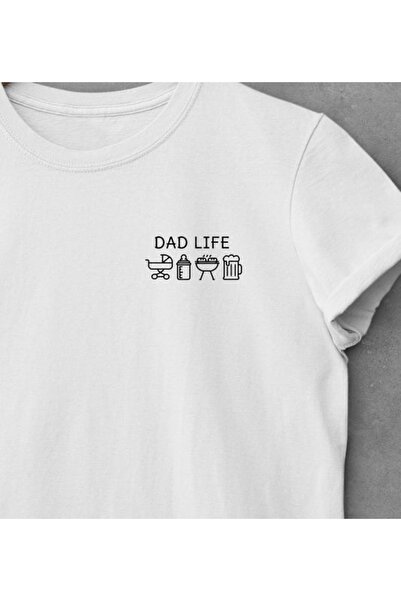Vordevia Dad Life Printed White Oversize Unisex T-Shirt Basic Comfortable Fit...