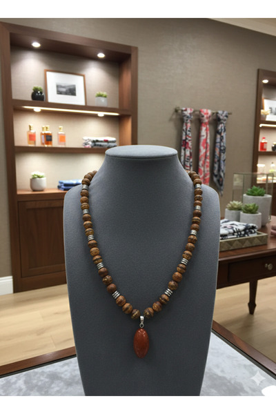 Zihintaşı Atölyesi Tibetan Agate Natural Stone Handmade Necklace