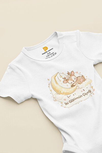 LilJoy Organic 100% Cotton Cute Deer Printed Short Sleeve Snap Fastener Baby ...